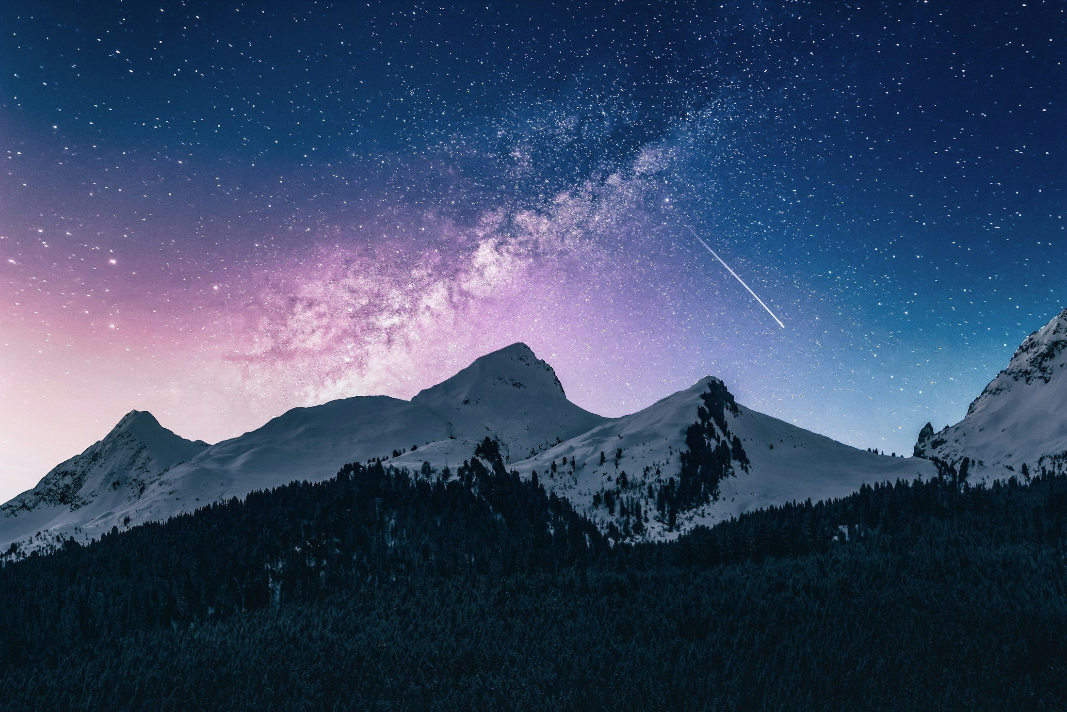 Mountain night sky